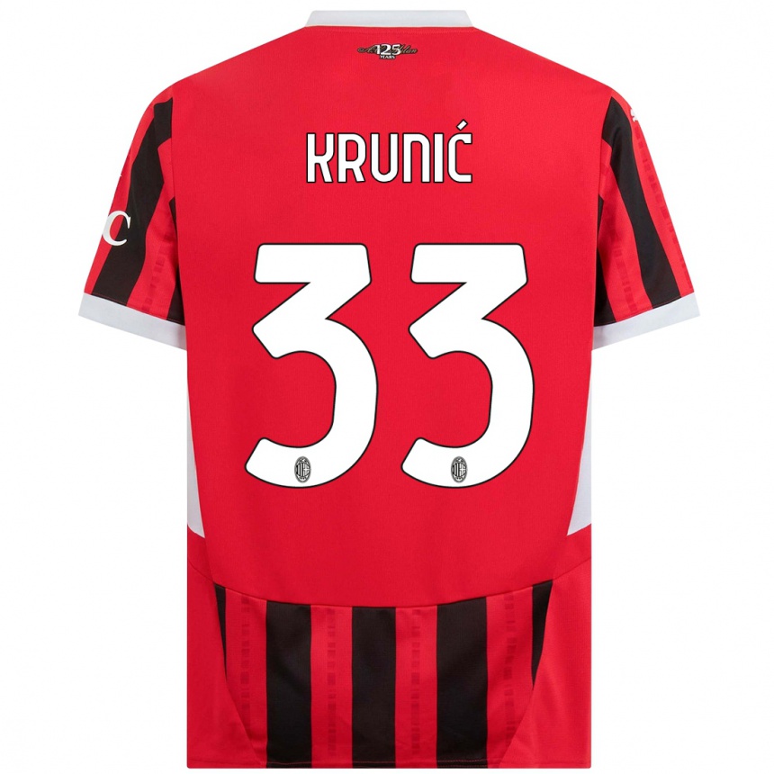 Men Football Rade Krunic #33 Red Black Home Jersey 2024/25 T-Shirt Za