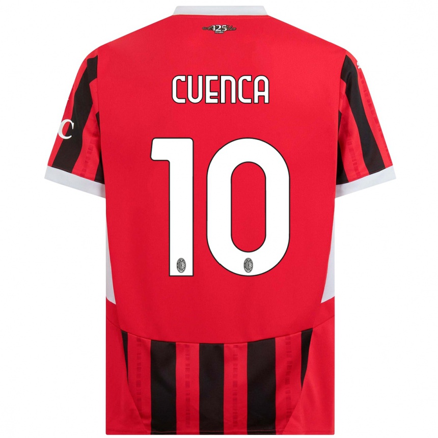 Men Football Hugo Cuenca #10 Red Black Home Jersey 2024/25 T-Shirt Za