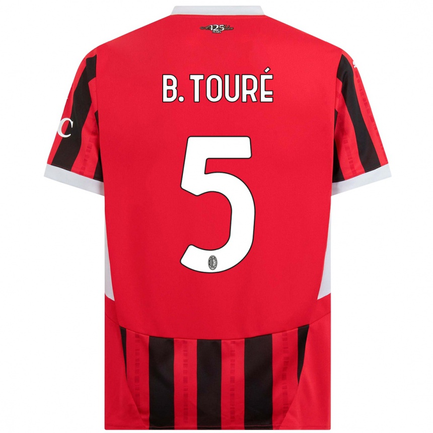 Men Football Fode Ballo-Toure #5 Red Black Home Jersey 2024/25 T-Shirt Za