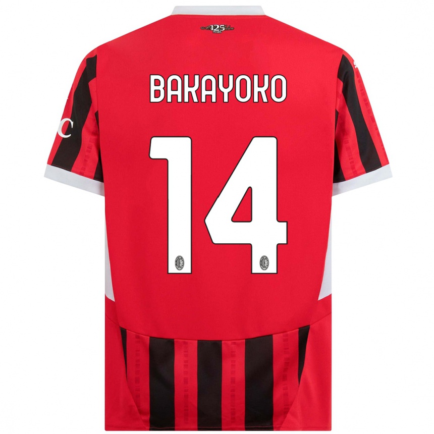 Men Football Tiemoue Bakayoko #14 Red Black Home Jersey 2024/25 T-Shirt Za