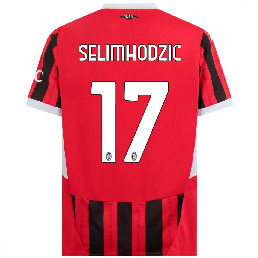 Men Football Noa Selimhodzic #17 Red Black Home Jersey 2024/25 T-Shirt Za