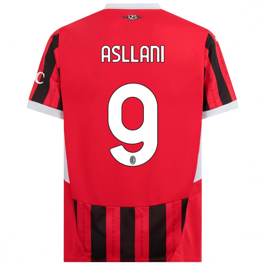 Men Football Kosovare Asllani #9 Red Black Home Jersey 2024/25 T-Shirt Za