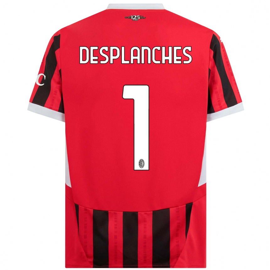 Men Football Sebastiano Desplanches #1 Red Black Home Jersey 2024/25 T-Shirt Za