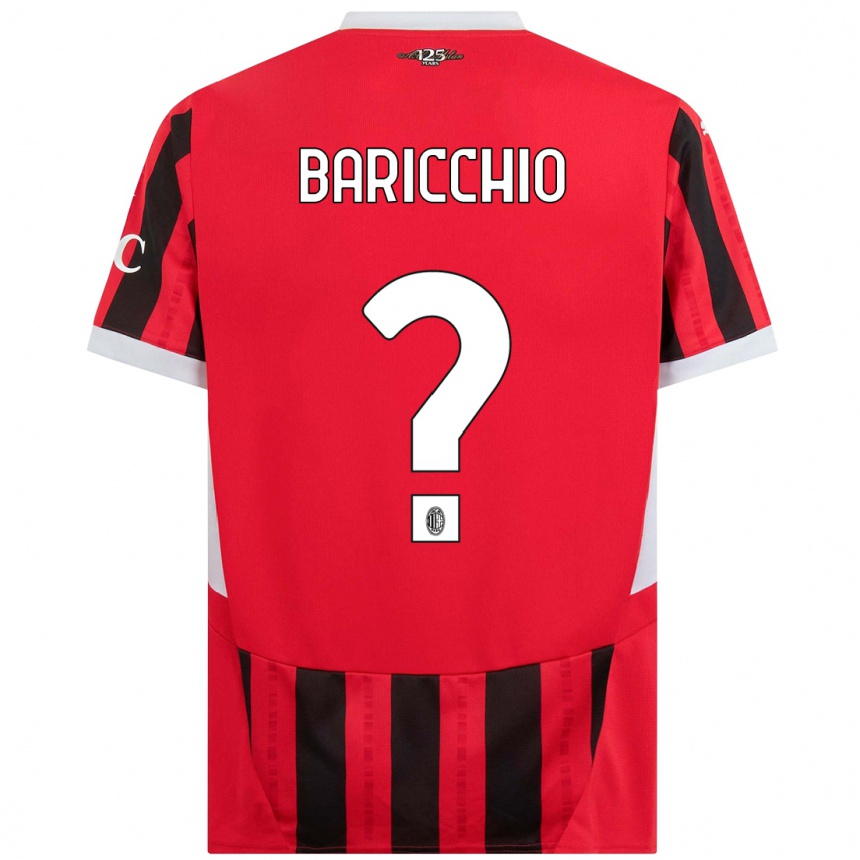 Men Football Luca Baricchio #0 Red Black Home Jersey 2024/25 T-Shirt Za