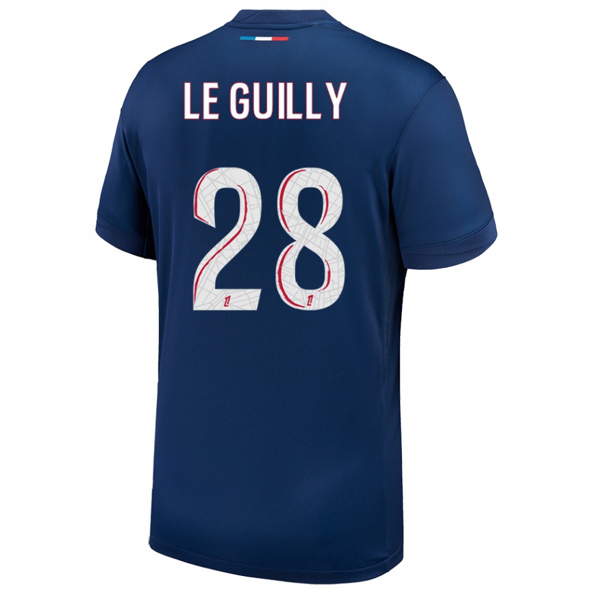 Men Football Jade Le Guilly #28 Navy Blue White Home Jersey 2024/25 T-Shirt Za