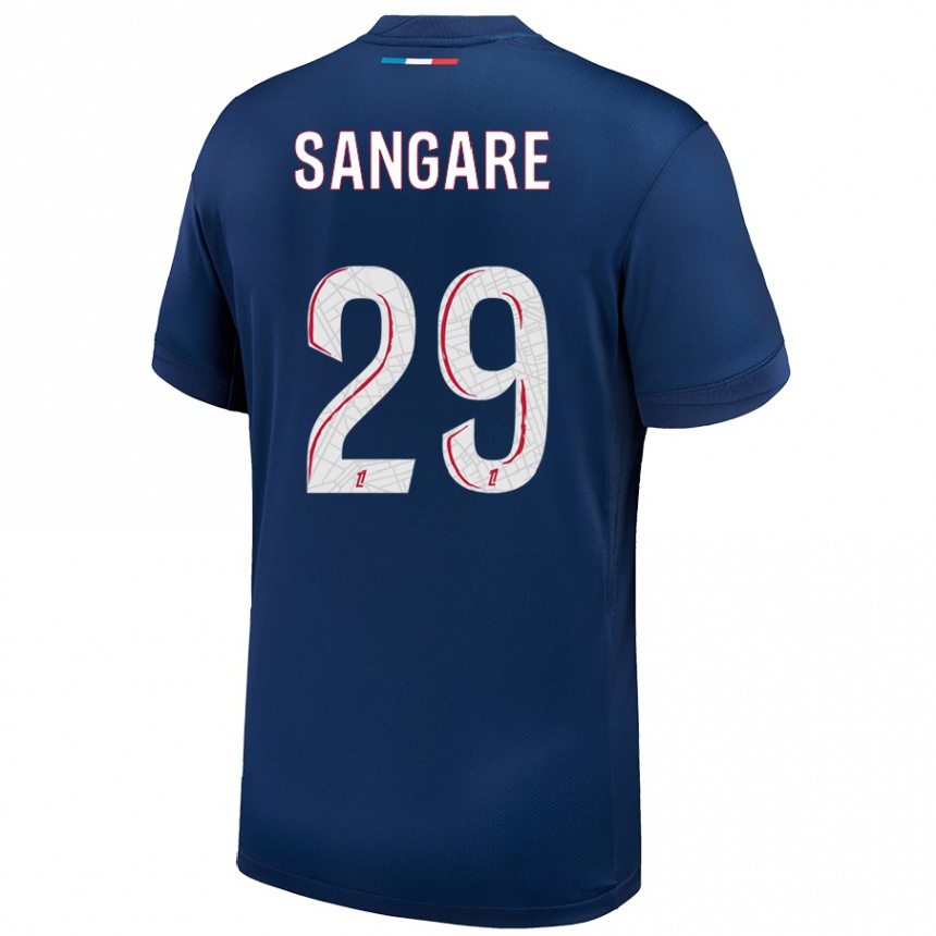 Men Football Hawa Sangare #29 Navy Blue White Home Jersey 2024/25 T-Shirt Za