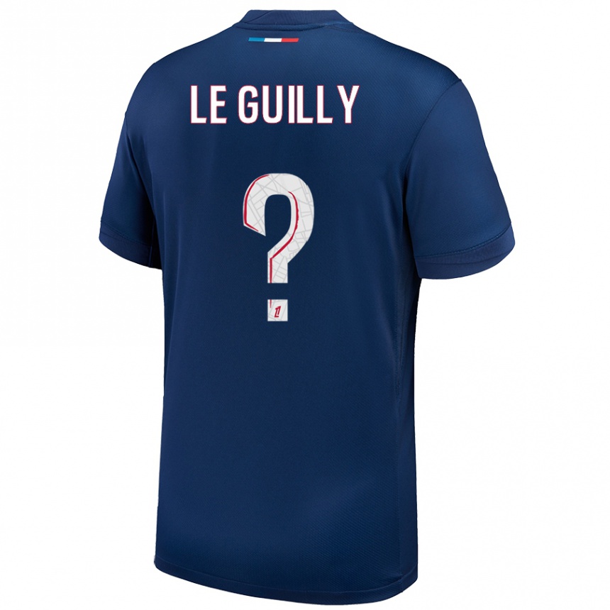 Men Football Eden Le Guilly #0 Navy Blue White Home Jersey 2024/25 T-Shirt Za