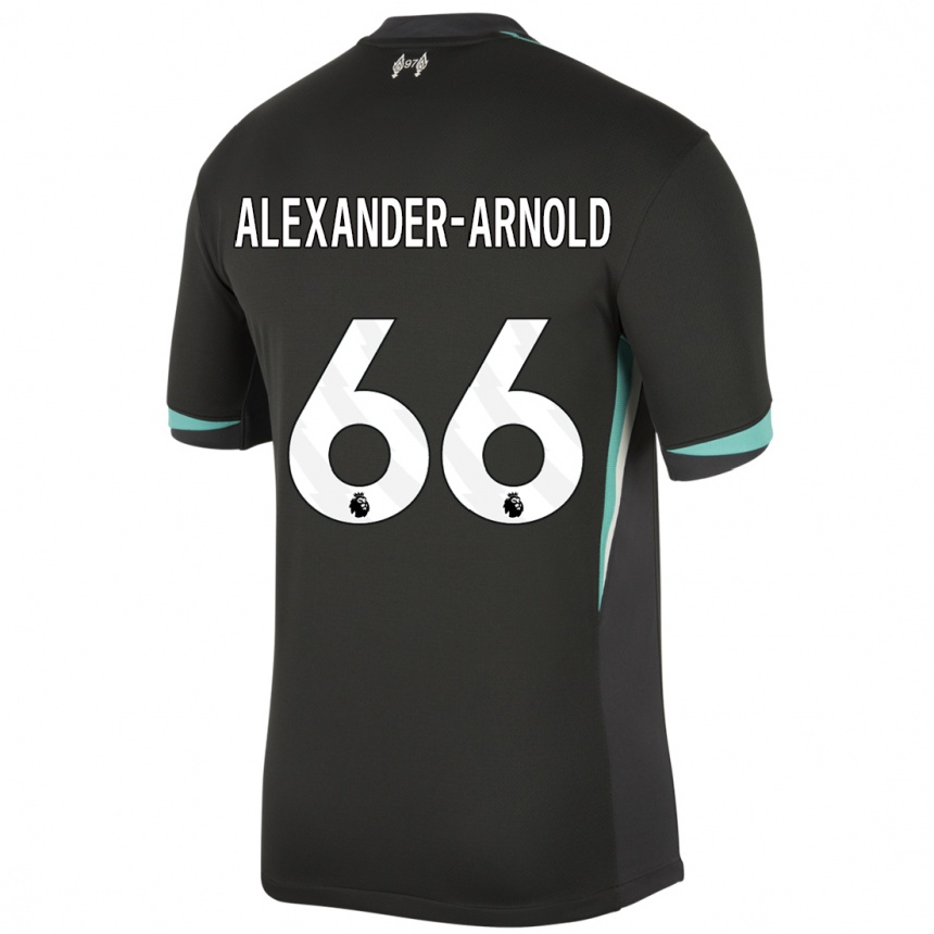 Men Football Trent Alexander-Arnold #66 Black Anthracite White Away Jersey 2024/25 T-Shirt Za