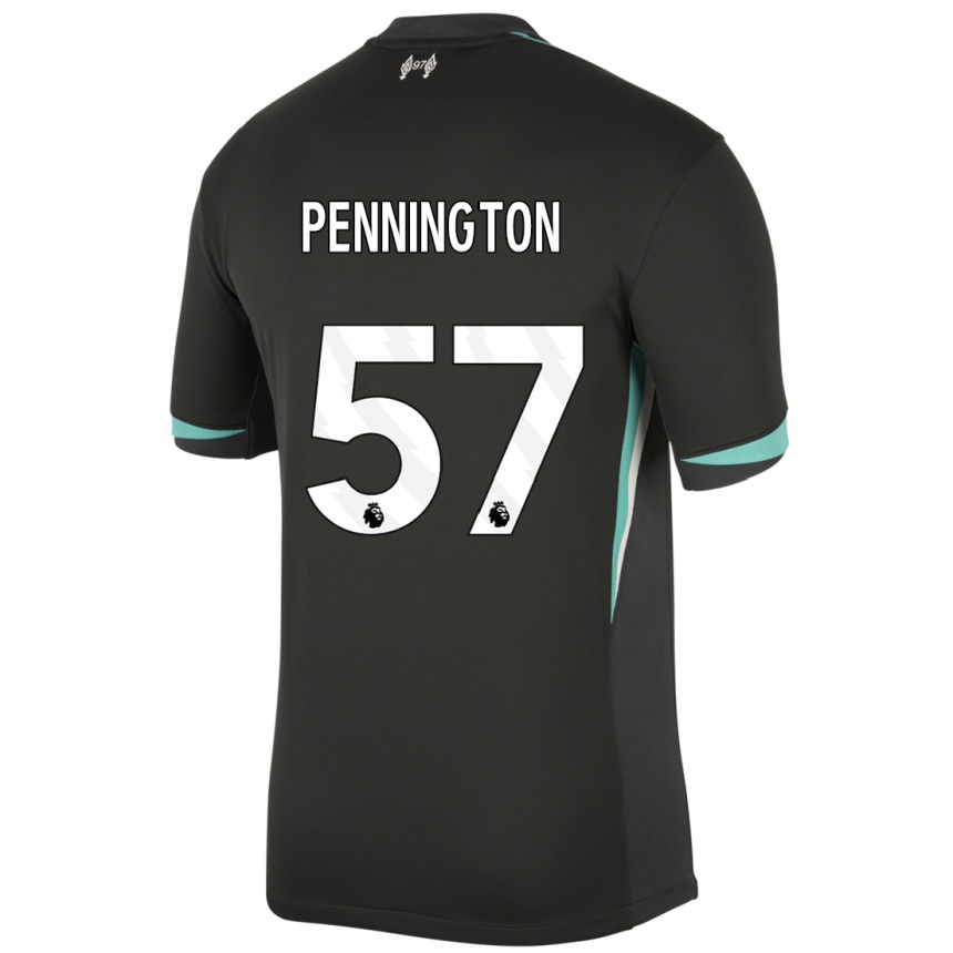 Men Football Cody Pennington #57 Black Anthracite White Away Jersey 2024/25 T-Shirt Za