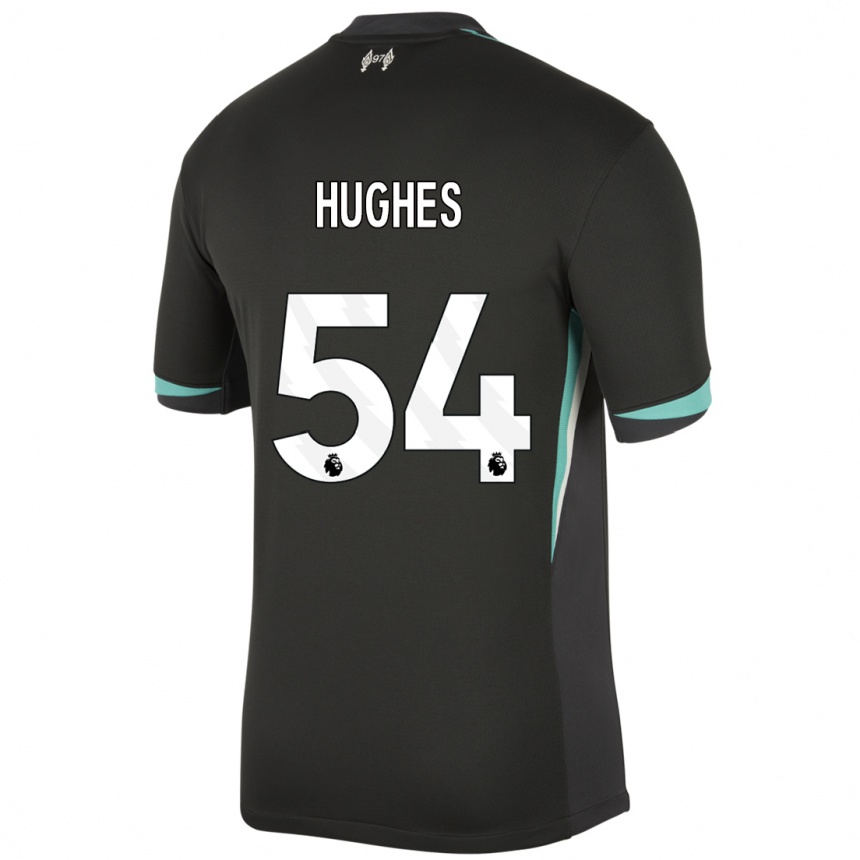 Men Football Liam Hughes #54 Black Anthracite White Away Jersey 2024/25 T-Shirt Za