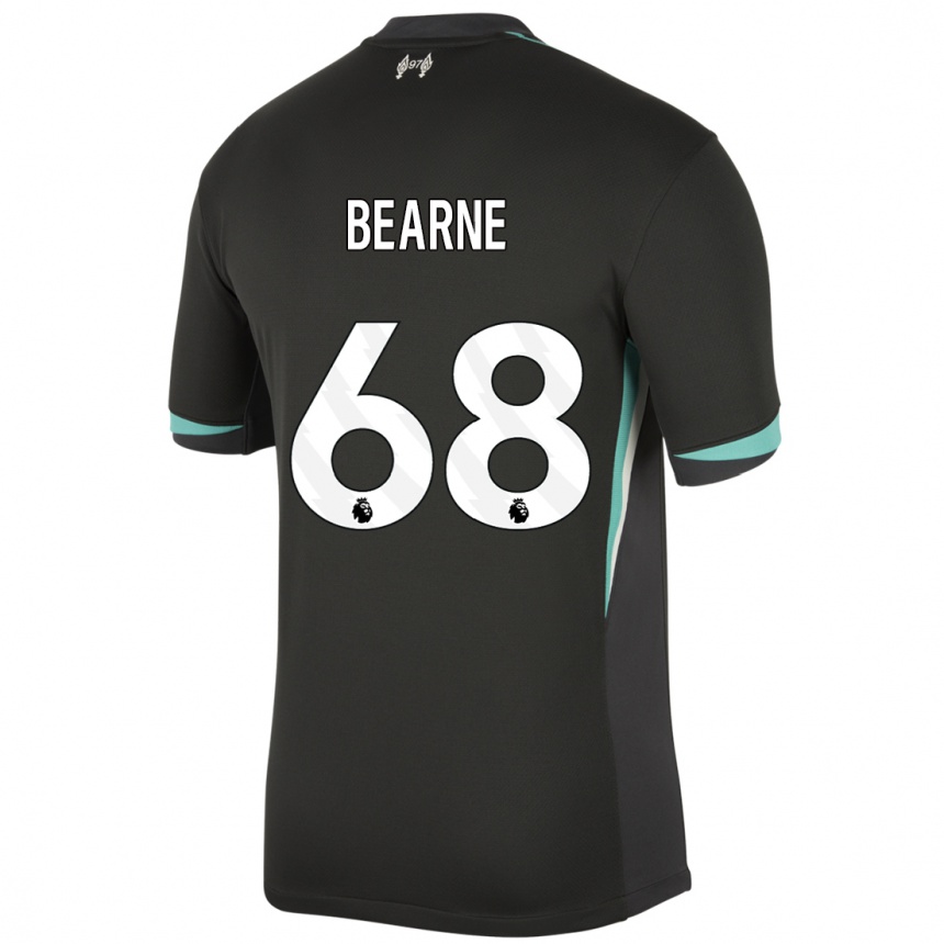 Men Football Jack Bearne #68 Black Anthracite White Away Jersey 2024/25 T-Shirt Za