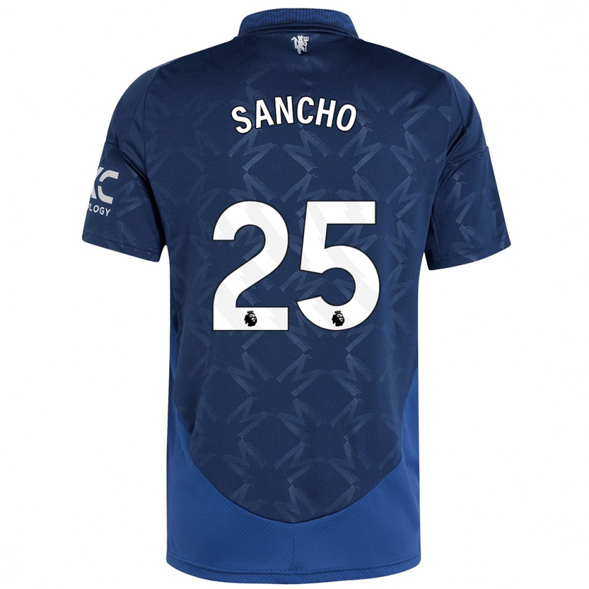 Men Football Jadon Sancho #25 Indigo Away Jersey 2024/25 T-Shirt Za