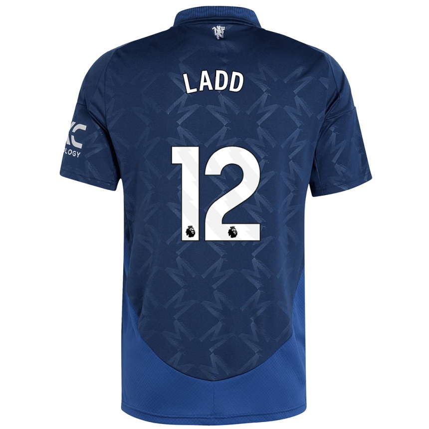 Men Football Hayley Ladd #12 Indigo Away Jersey 2024/25 T-Shirt Za