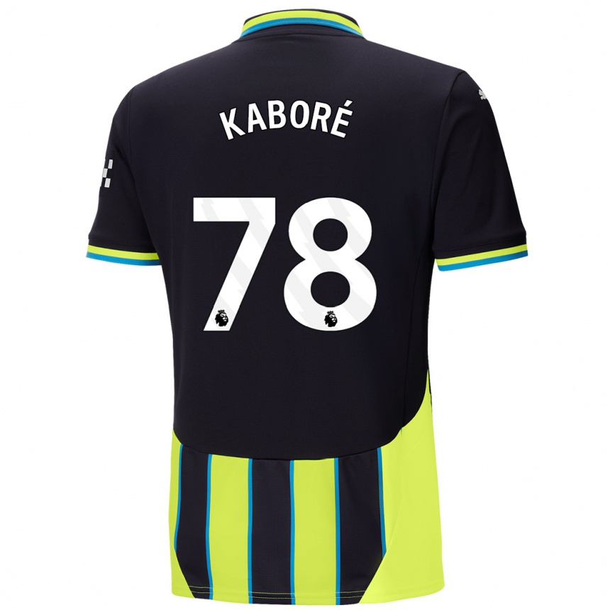 Men Football Issa Kabore #78 Blue Yellow Away Jersey 2024/25 T-Shirt Za