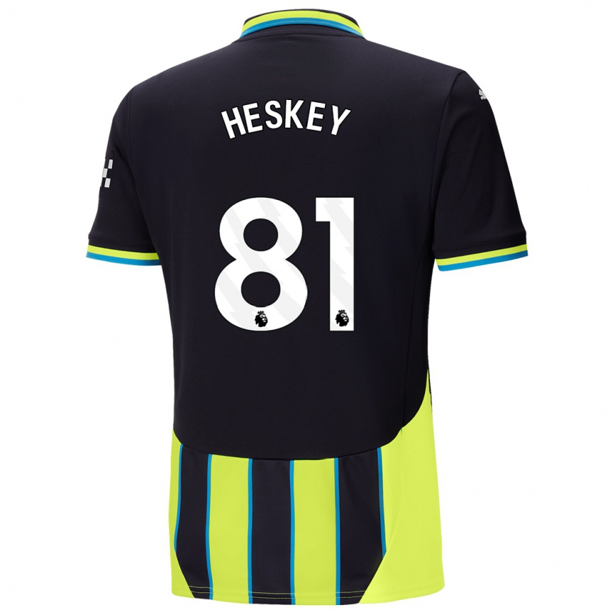 Men Football Jaden Heskey #81 Blue Yellow Away Jersey 2024/25 T-Shirt Za