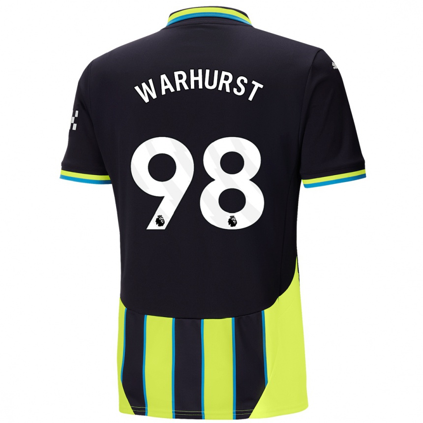 Men Football Matthew Warhurst #98 Blue Yellow Away Jersey 2024/25 T-Shirt Za