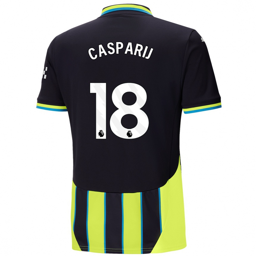 Men Football Kerstin Casparij #18 Blue Yellow Away Jersey 2024/25 T-Shirt Za