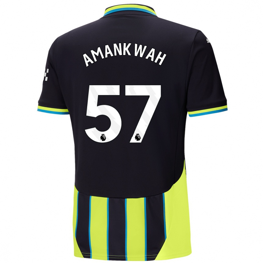 Men Football Yeboah Amankwah #57 Blue Yellow Away Jersey 2024/25 T-Shirt Za