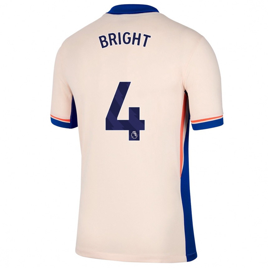 Men Football Millie Bright #4 Light Beige Away Jersey 2024/25 T-Shirt Za