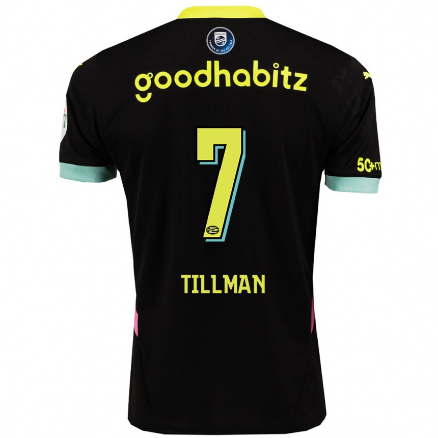 Men Football Malik Tillman #7 Black Yellow Away Jersey 2024/25 T-Shirt Za