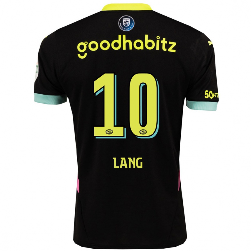 Men Football Noa Lang #10 Black Yellow Away Jersey 2024/25 T-Shirt Za