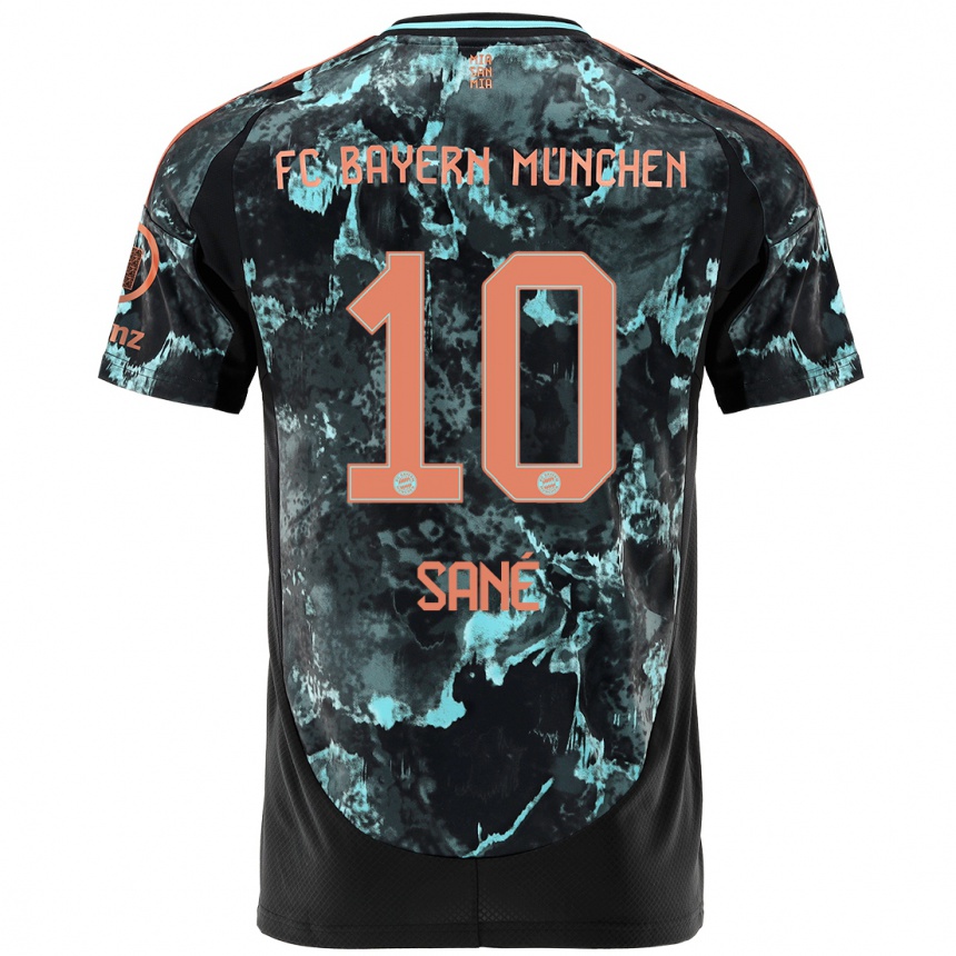 Men Football Leroy Sane #10 Black Away Jersey 2024/25 T-Shirt Za