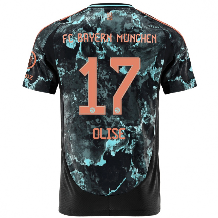 Men Football Michael Olise #17 Black Away Jersey 2024/25 T-Shirt Za