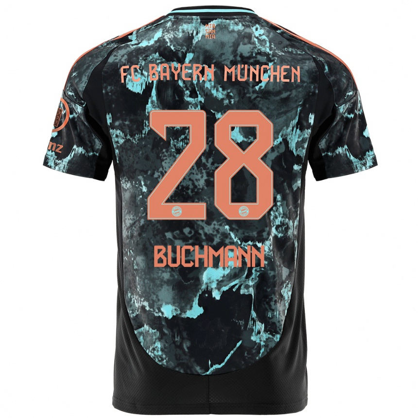 Men Football Tarek Buchmann #28 Black Away Jersey 2024/25 T-Shirt Za