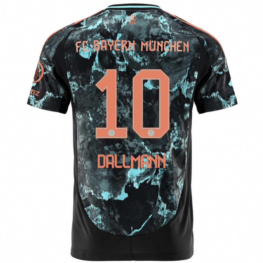 Men Football Linda Dallmann #10 Black Away Jersey 2024/25 T-Shirt Za