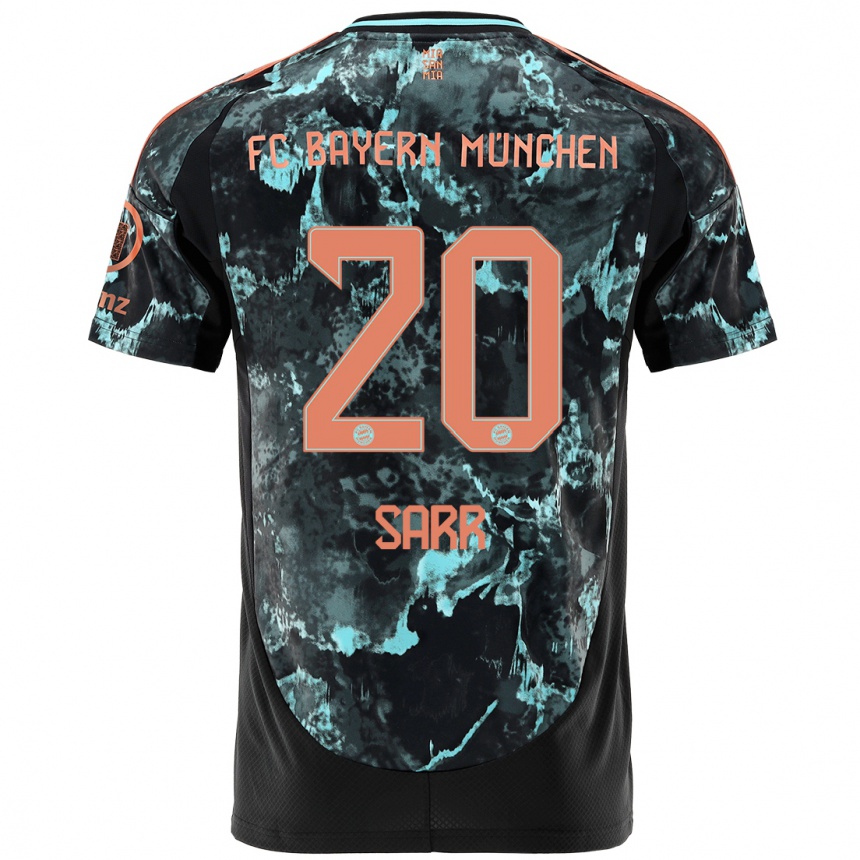 Men Football Bouna Sarr #20 Black Away Jersey 2024/25 T-Shirt Za