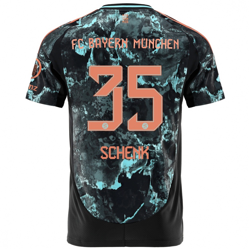 Men Football Johannes Schenk #35 Black Away Jersey 2024/25 T-Shirt Za