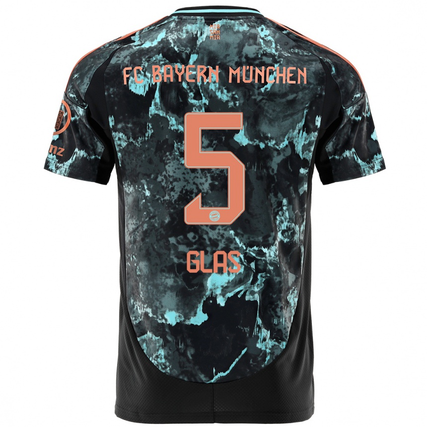 Men Football Hanna Glas #5 Black Away Jersey 2024/25 T-Shirt Za