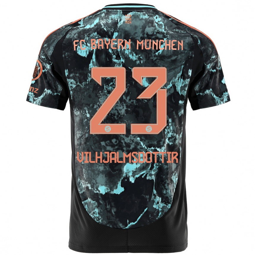 Men Football Karolina Lea Vilhjalmsdottir #23 Black Away Jersey 2024/25 T-Shirt Za