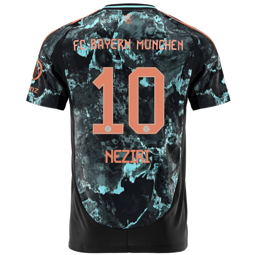 Men Football Behar Neziri #10 Black Away Jersey 2024/25 T-Shirt Za