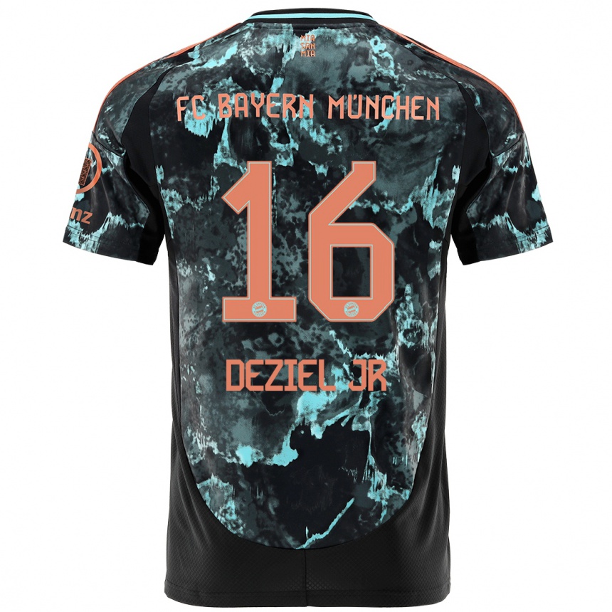 Men Football Robert Deziel Jr #16 Black Away Jersey 2024/25 T-Shirt Za