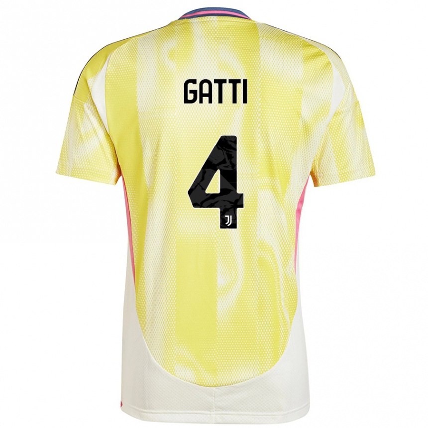 Men Football Federico Gatti #4 Solar Yellow Away Jersey 2024/25 T-Shirt Za