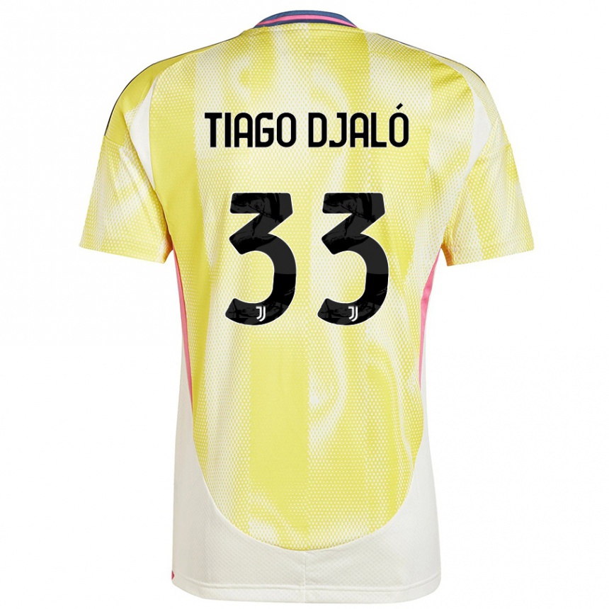 Men Football Tiago Djalo #33 Solar Yellow Away Jersey 2024/25 T-Shirt Za