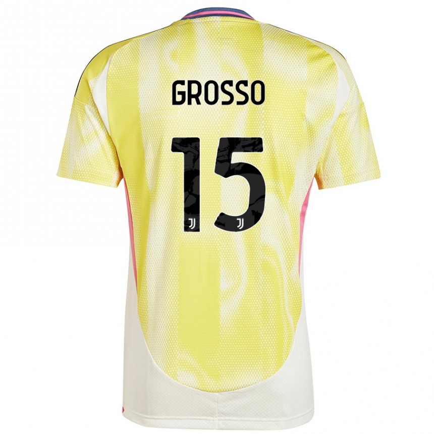 Men Football Julia Grosso #15 Solar Yellow Away Jersey 2024/25 T-Shirt Za