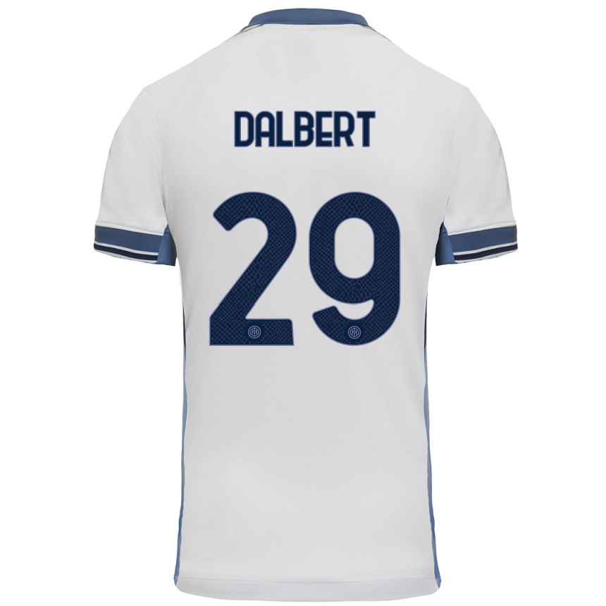 Men Football Dalbert #29 White Grey Away Jersey 2024/25 T-Shirt Za