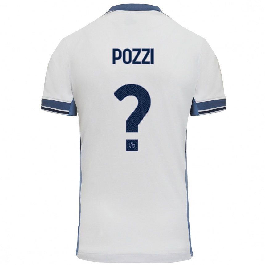 Men Football Andrea Pozzi #0 White Grey Away Jersey 2024/25 T-Shirt Za