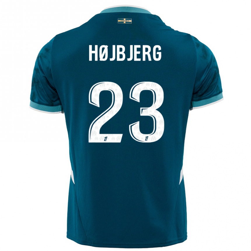 Men Football Pierre Emile Hojbjerg #23 Turquoise Blue Away Jersey 2024/25 T-Shirt Za