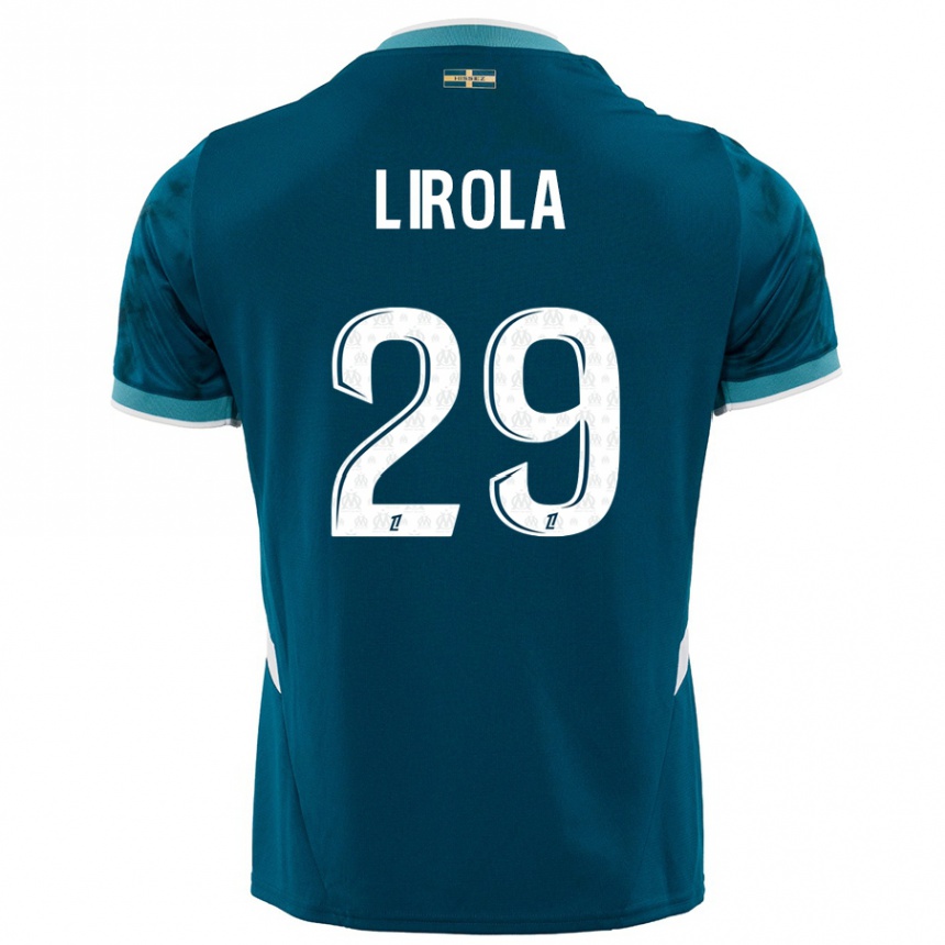 Men Football Pol Lirola #29 Turquoise Blue Away Jersey 2024/25 T-Shirt Za