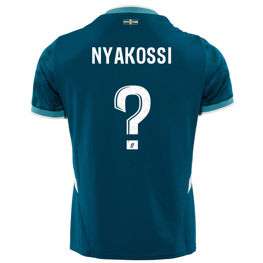 Men Football Roggerio Nyakossi #0 Turquoise Blue Away Jersey 2024/25 T-Shirt Za