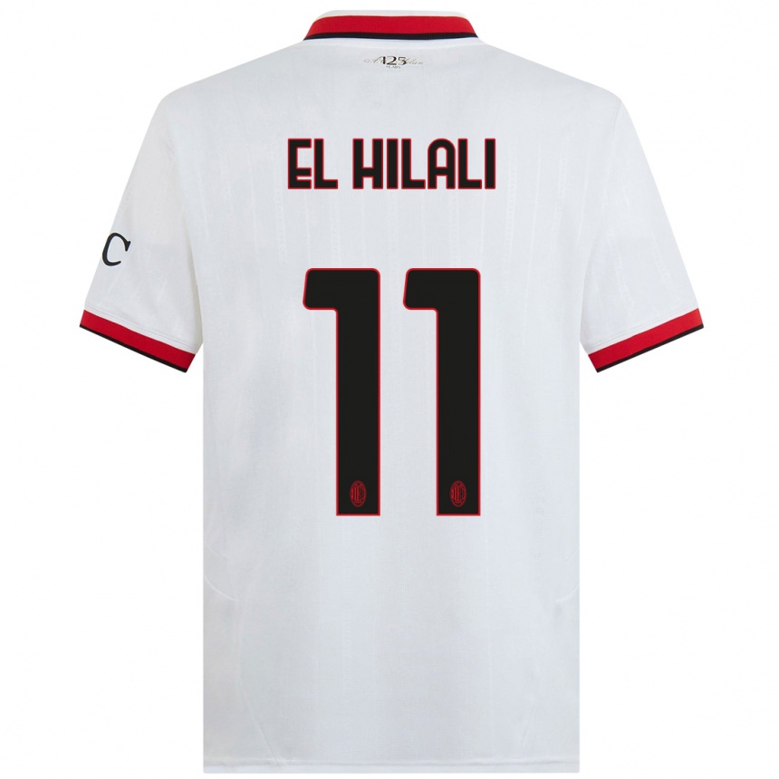 Men Football Youns El Hilali #11 White Black Red Away Jersey 2024/25 T-Shirt Za