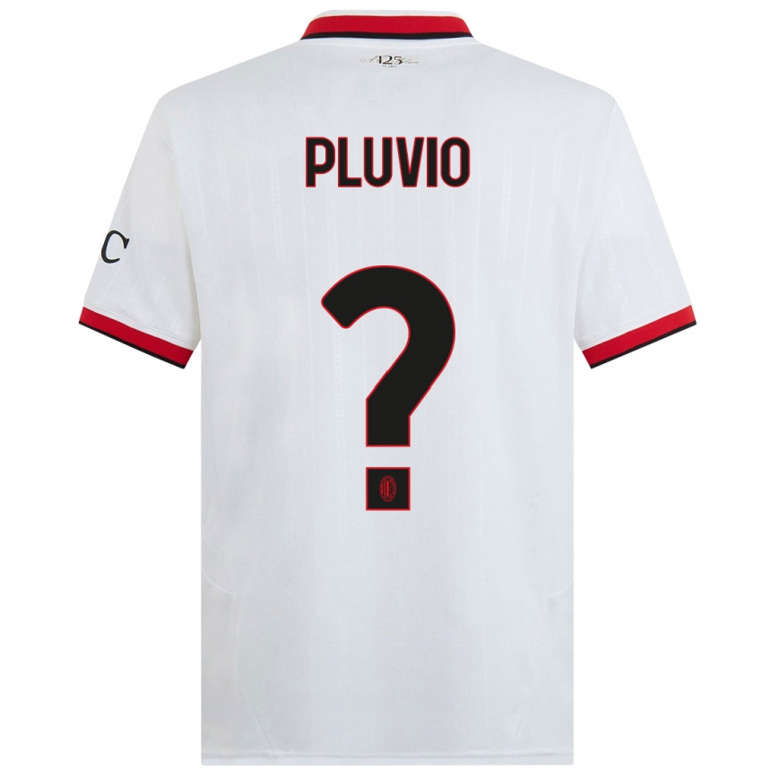 Men Football Nicholas Pluvio #0 White Black Red Away Jersey 2024/25 T-Shirt Za