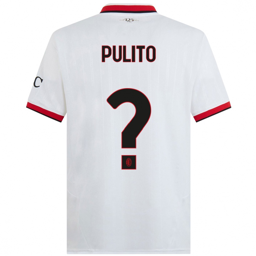 Men Football Ivan Pulito #0 White Black Red Away Jersey 2024/25 T-Shirt Za