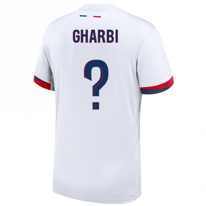 Men Football Ismael Gharbi #0 White Blue Red Away Jersey 2024/25 T-Shirt Za