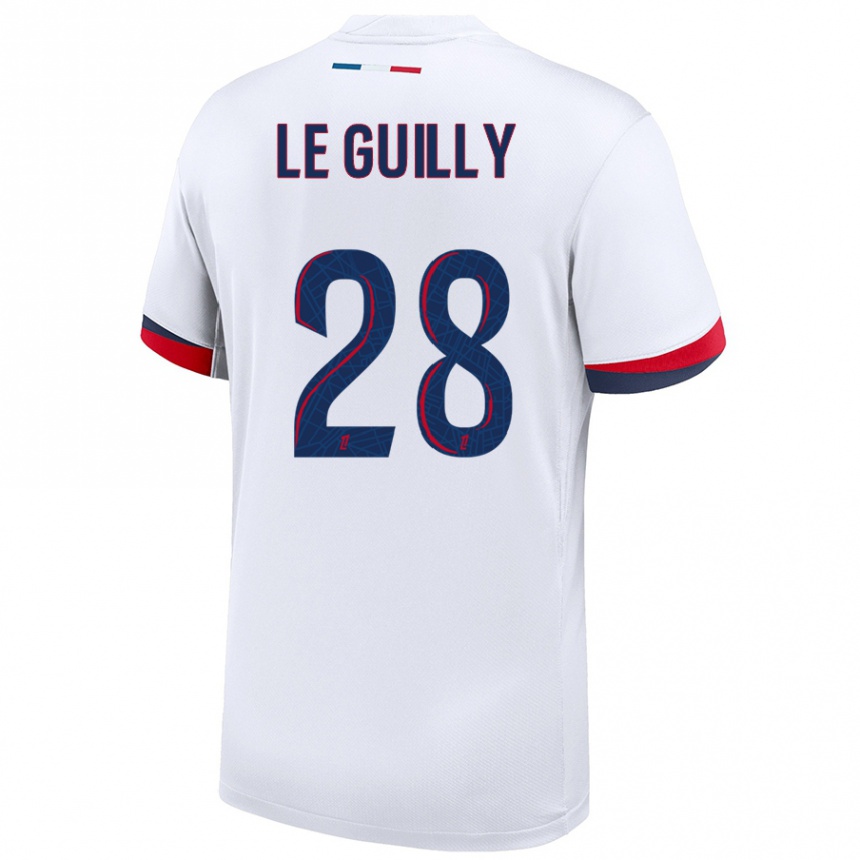 Men Football Jade Le Guilly #28 White Blue Red Away Jersey 2024/25 T-Shirt Za