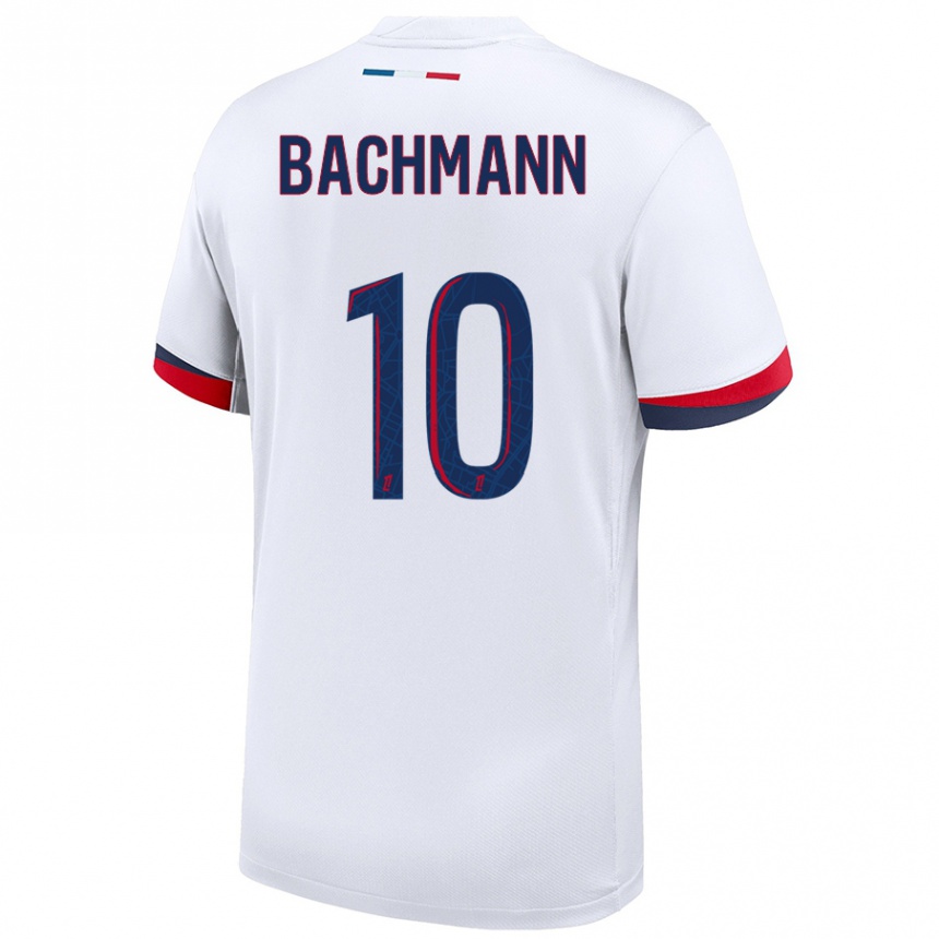 Men Football Ramona Bachmann #10 White Blue Red Away Jersey 2024/25 T-Shirt Za