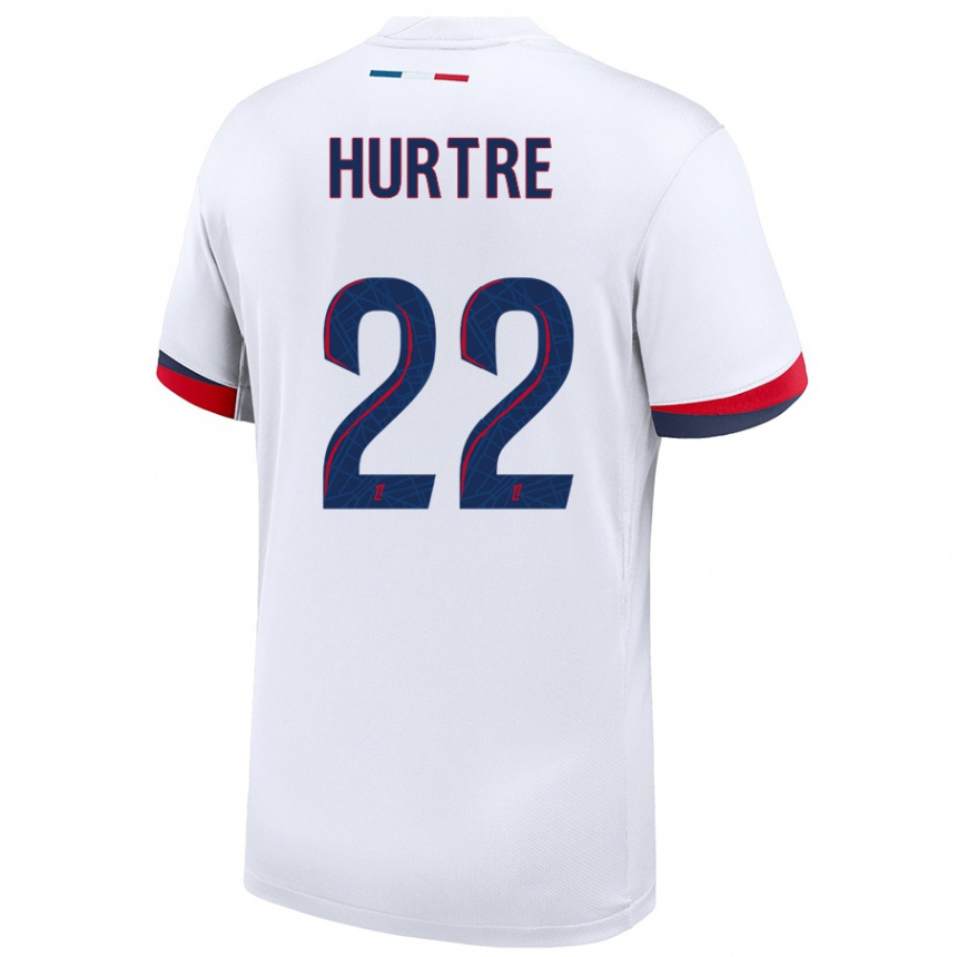 Men Football Oceane Hurtre #22 White Blue Red Away Jersey 2024/25 T-Shirt Za